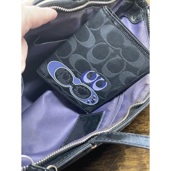 Coach Daisy Pop Optic Tote Bag Match WALLET  Y2K  Black Signature Appliqué NWoT - Picture 11 of 16